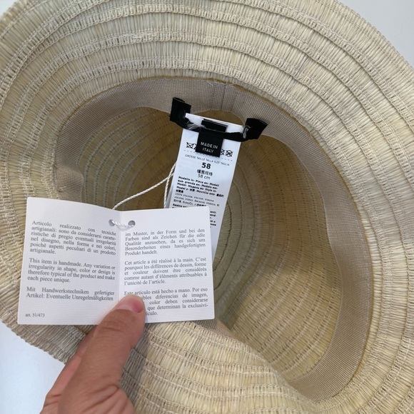NWOT Weekend Max Mara Label-cut Raffia Effect Bucket Hat Sz:M/L 58 Holidays - Picture 12 of 14
